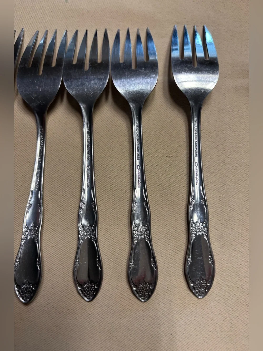 LOT of 6 Salad Forks WM A Rogers Oneida Fenway Daydream Stainless Steel Flatware